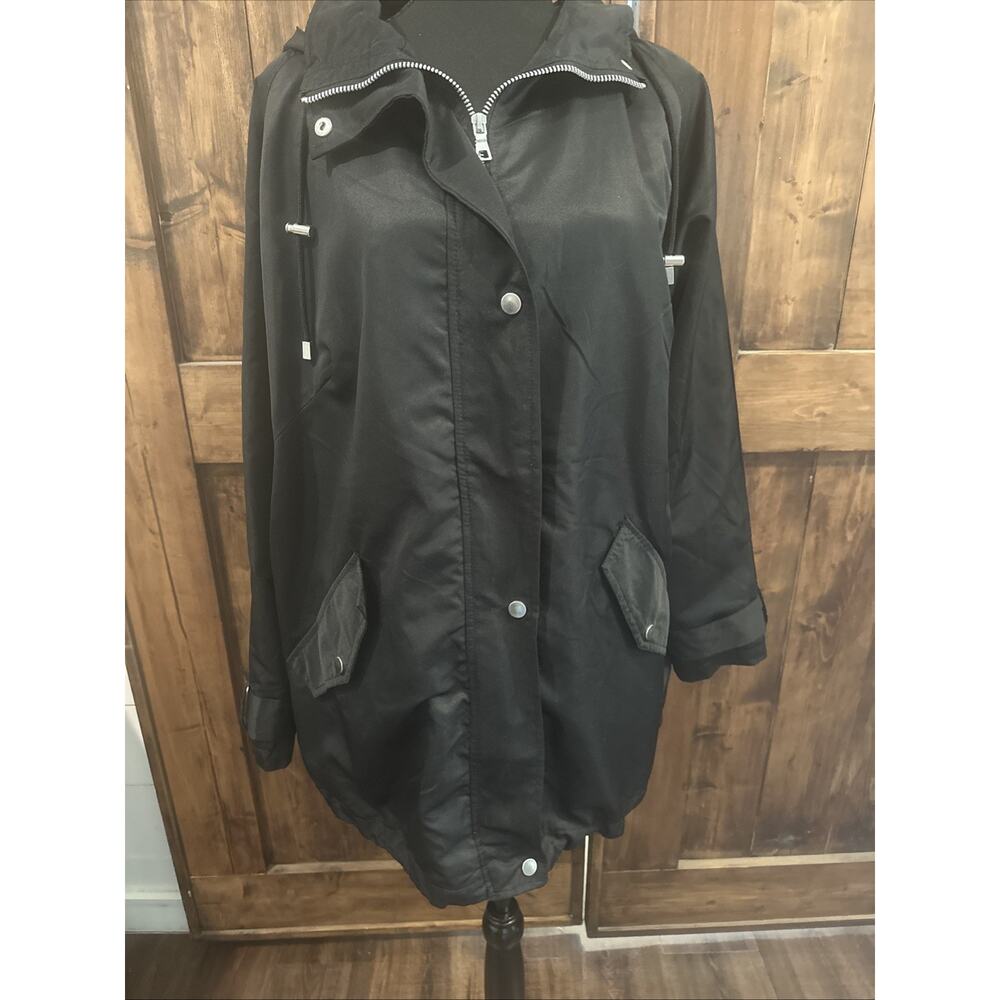 Bella Donna Moda Italiana Hooded Zip‎ Jacket Women’s Size 2X Black Lightweight